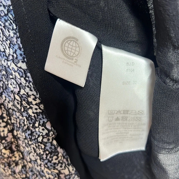 GANNI Georgette Viscose Micro Floral Print Tiered Long Sleeve Boho Midi Dress - Picture 10 of 15